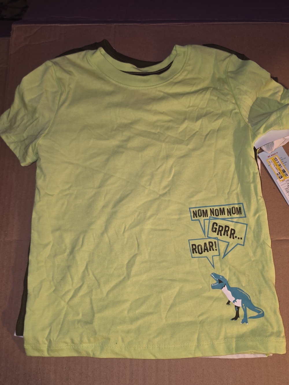 3 Pack Tees with Dinosaur Graphic